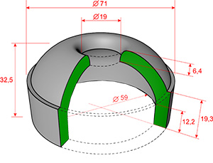 Резинотканевая чашка плунжера для Diamec-262